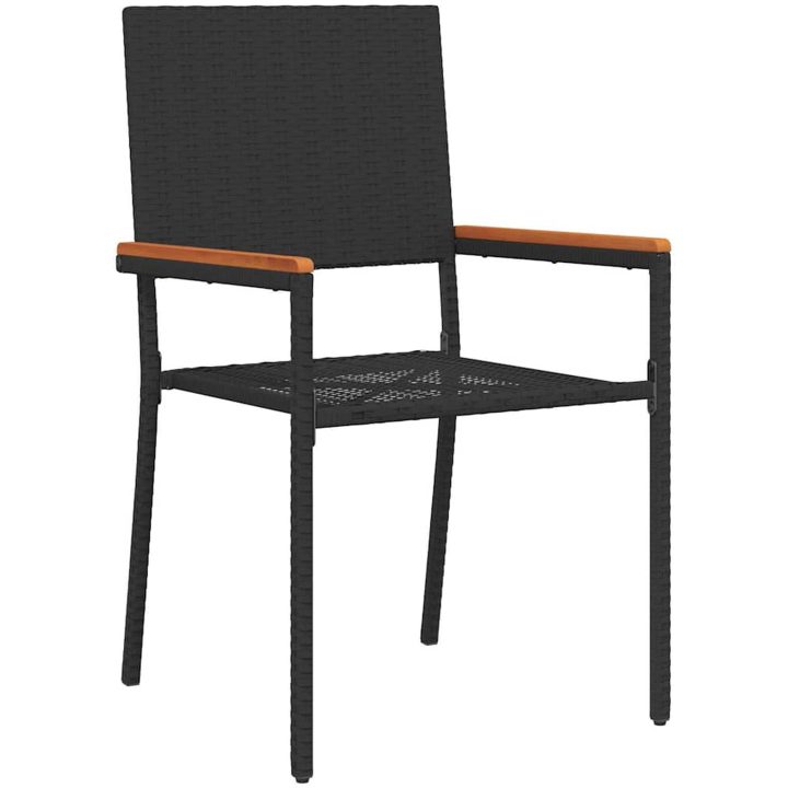 5 Delar Trädgårdsdining Set Svart Poly Rattan vidaXL 4 - Sits – bild 6