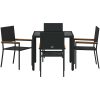 5 Delar Trädgårdsdining Set Svart Poly Rattan vidaXL 4 - Sits – miniatyr 7