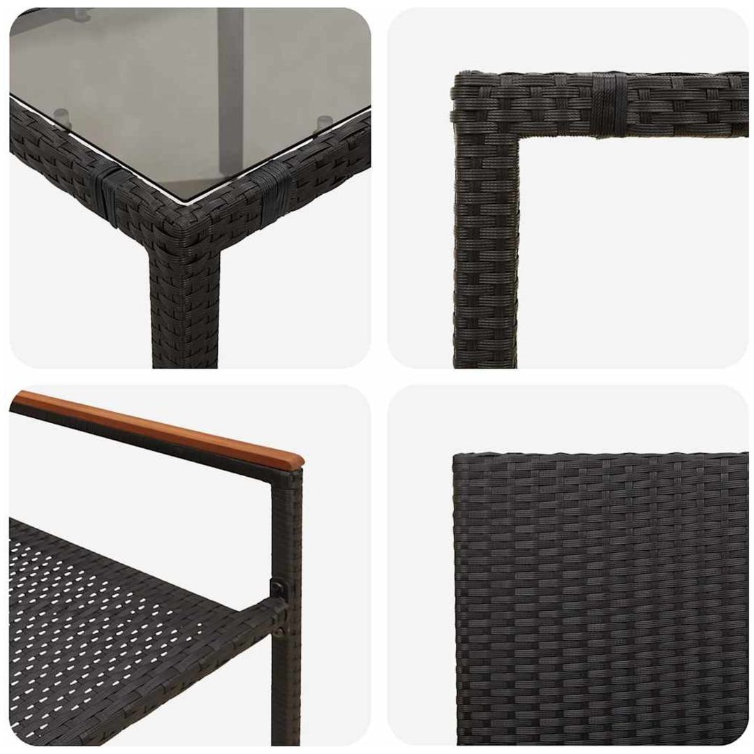 5 Delar Trädgårdsdining Set Svart Poly Rattan vidaXL 4 - Sits – bild 9
