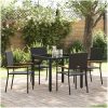 5 Delar Trädgårdsdining Set Svart Poly Rattan vidaXL 4 - Sits – miniatyr 1