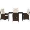 5 delar trädgårdsmatbord med kuddar i brun poly-rattan vidaXL 140 x 80 x 73 cm – miniatyr 7