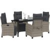5 Delar Trädgårdsmatsalsset Grå Poly Rattan vidaXL 140 x 80 x 73 cm – miniatyr 3