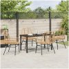 5 Delar Trädgårdsmatset Brunt Poly Rattan vidaXL 140 x 80 x 73 cm – miniatyr 4