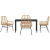 5 Delar Trädgårdsmatset Brunt Poly Rattan vidaXL 140 x 80 x 73 cm – miniatyr 7