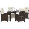 5 Delar Trädgårdsmöbelset i Brun Poly Rattan vidaXL 140 x 80 x 73 cm – miniatyr 3