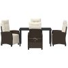 5 Delar Trädgårdsmöbelset i Brun Poly Rattan vidaXL 140 x 80 x 73 cm – miniatyr 6