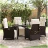 5 Delar Trädgårdsmöbelset i Brun Poly Rattan vidaXL 140 x 80 x 73 cm – miniatyr 1