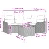 5 Delar Trädgårdsoffset med Kuddar Beige Poly Rattan vidaXL Stor – miniatyr 9