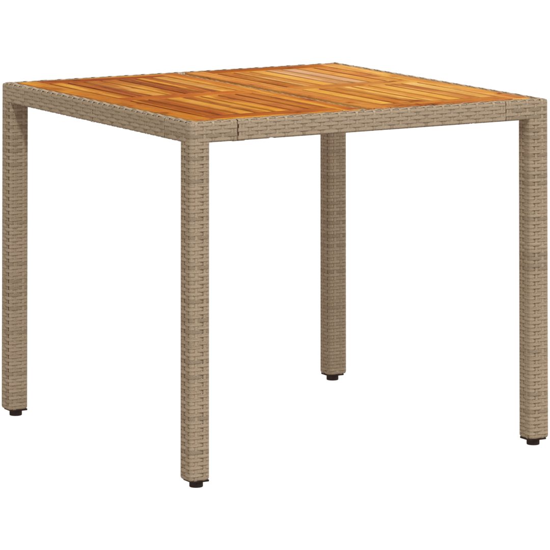 5 Delar Trädgårdsset med Kuddar Beige Poly Rotting vidaXL 90 x 90 x 75 cm – bild 5