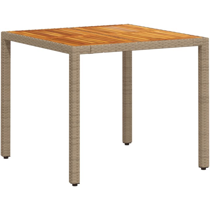 5 Delar Trädgårdsset med Kuddar Beige Poly Rotting vidaXL 90 x 90 x 75 cm – bild 5