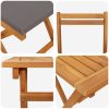 5-delars Fällbar Bistro Set med Kuddar Solid Akaciaträ vidaXL Standardstorlek för 4 personer – miniatyr 9