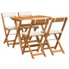 5 Delars Fällbart Bistro Set med Kuddar Solid Akaciaträ vidaXL 90 x 55 x 75 cm – miniatyr 2