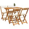 5 Delars Fällbart Bistro Set med Kuddar Solid Akaciaträ vidaXL 90 x 55 x 75 cm – miniatyr 3