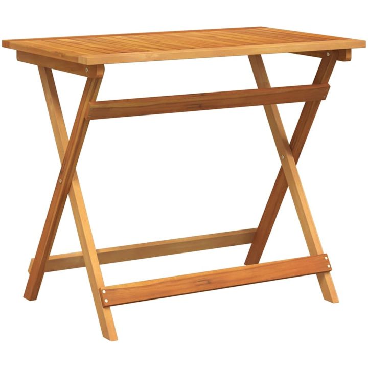 5 Delars Fällbart Bistro Set med Kuddar Solid Akaciaträ vidaXL 90 x 55 x 75 cm – bild 5