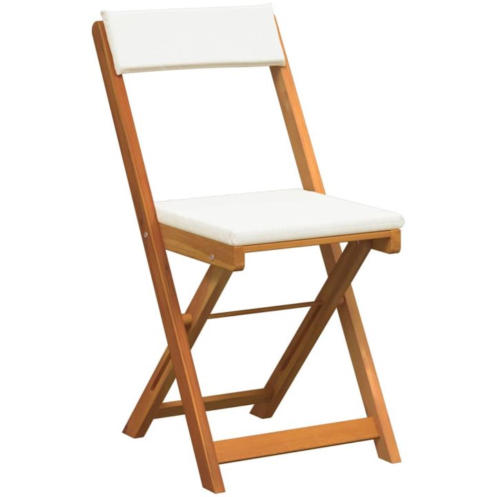 5 Delars Fällbart Bistro Set med Kuddar Solid Akaciaträ vidaXL 90 x 55 x 75 cm – bild 6