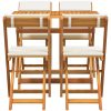5 Delars Fällbart Bistro Set med Kuddar Solid Akaciaträ vidaXL 90 x 55 x 75 cm – miniatyr 7