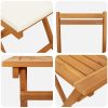 5 Delars Fällbart Bistro Set med Kuddar Solid Akaciaträ vidaXL 90 x 55 x 75 cm – miniatyr 9