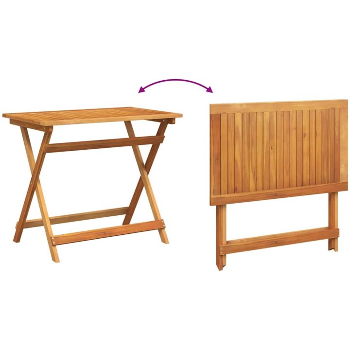 5 Delars Fällbart Bistro Set med Kuddar Solid Akaciaträ vidaXL 90 x 55 x 75 cm – bild 10