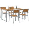 5-delars matgrupp för trädgården i solid akacia och metall vidaXL 160 x 80 x 75 cm – miniatyr 3