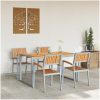 5-delars matgrupp för trädgården i solid akacia och metall vidaXL 160 x 80 x 75 cm – miniatyr 4