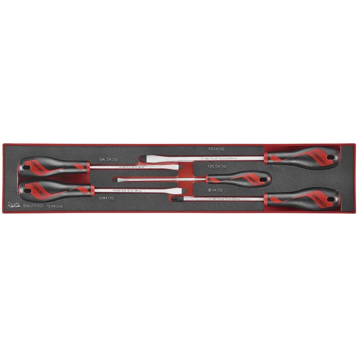 5 delars Skruvmejselsats TEX915N Teng Tools SKRUVMEJSELSATS EVA 5 DELAR – bild 2