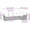 5-delars soffgrupp med kuddar i svart polyrotting vidaXL 242.5 x 132.5 x 85 cm – miniatyr 11