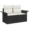 5-delars soffgrupp med kuddar i svart polyrotting vidaXL 242.5 x 132.5 x 85 cm – miniatyr 6