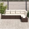 5 Delars Soffset med Bruna Kuddar i Poly Rattan vidaXL 264 x 154 x 85 cm – miniatyr 3