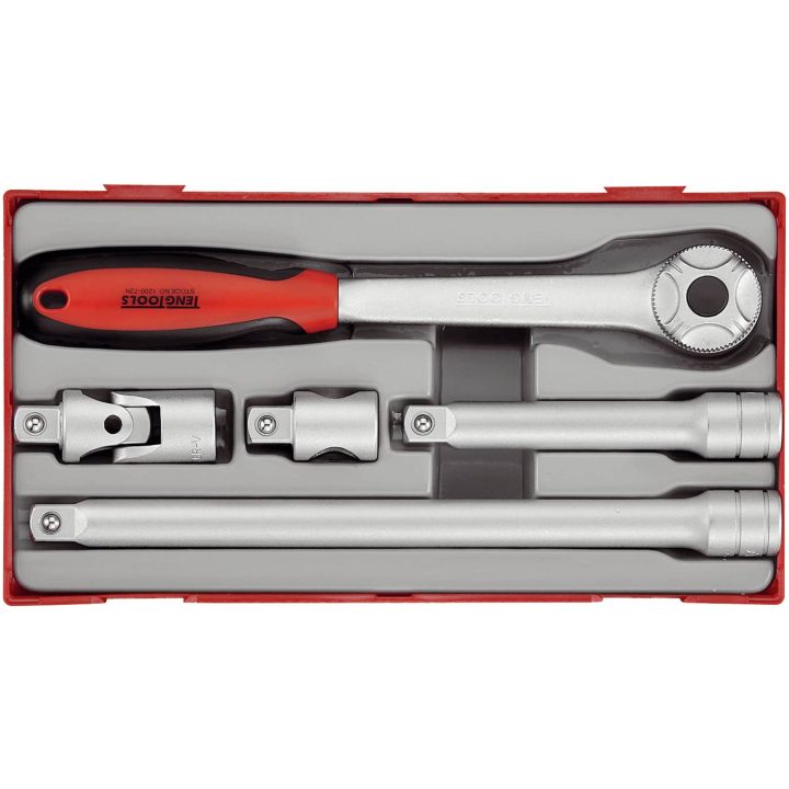 5 delars Spärrhandtagssats Med 1/2tum fyrkantsfäste TT1205 Teng Tools SPÄRRHANDTAGSSATS 1/2 5 DELAR