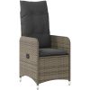 5 Delars Trädgårds Dining Set med Kuddar Grå Poly Rattan vidaXL Standard – miniatyr 6