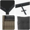 5 Delars Trädgårds Dining Set med Kuddar Grå Poly Rattan vidaXL Standard – miniatyr 9