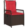 5 Delars Trädgårds Matbord Set Brun Poly Rattan vidaXL 4 - Sits – miniatyr 6