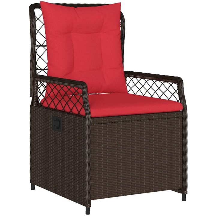 5 Delars Trädgårds Matbord Set Brun Poly Rattan vidaXL 4 - Sits – bild 6