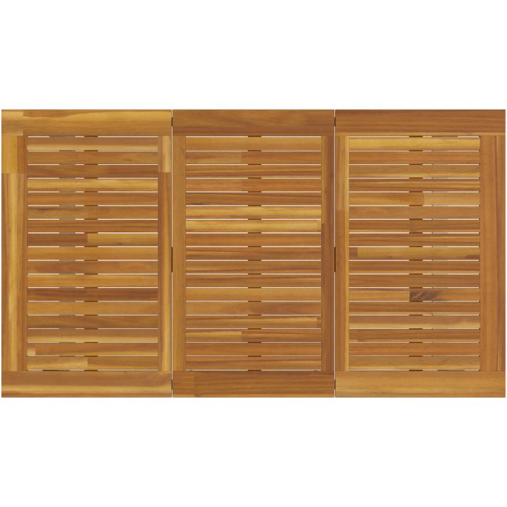 5 Delars Trädgårds Matgrupp Grå Stål och Massiv Akaciaträ vidaXL 140 x 80 x 75 cm – bild 8