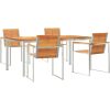 5 Delars Trädgårds Matgrupp i Massivt Akaciaträ vidaXL 90 x 150 x 75 cm – miniatyr 2