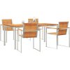 5 Delars Trädgårds Matgrupp i Massivt Akaciaträ vidaXL 90 x 150 x 75 cm – miniatyr 3