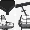 5 Delars Trädgårds Matgrupp Med Kuddar Svart Poly Rattan vidaXL 140 x 80 x 73 cm – miniatyr 7