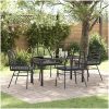 5 Delars Trädgårds Matgrupp Med Kuddar Svart Poly Rattan vidaXL 140 x 80 x 73 cm – miniatyr 1