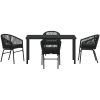 5-delars Trädgårds Matgrupp - Snygg poly rattan i svart. vidaXL 140 x 70 x 73 cm – miniatyr 6