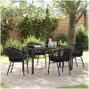 5-delars Trädgårds Matgrupp - Snygg poly rattan i svart. vidaXL 140 x 70 x 73 cm – miniatyr 1