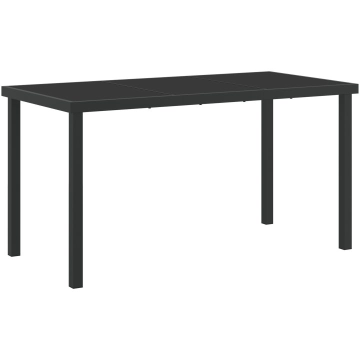 5-delars trädgårds matsalsset med kuddar - Grå poly rattan. vidaXL 140 x 70 x 73 cm – bild 5
