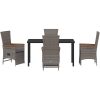 5-delars trädgårds matsalsset med kuddar - Grå poly rattan. vidaXL 140 x 70 x 73 cm – miniatyr 7