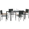 5 Delars Trädgårds Matsalsset Svart Poly Rattan vidaXL 4 - Sits – miniatyr 3