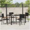 5 Delars Trädgårds Matsalsset Svart Poly Rattan vidaXL 4 - Sits – miniatyr 4