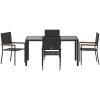 5 Delars Trädgårds Matsalsset Svart Poly Rattan vidaXL 4 - Sits – miniatyr 7