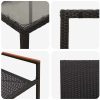 5 Delars Trädgårds Matsalsset Svart Poly Rattan vidaXL 4 - Sits – miniatyr 9