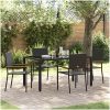 5 Delars Trädgårds Matsalsset Svart Poly Rattan vidaXL 4 - Sits – miniatyr 1