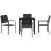 5-delars trädgårds matsalsset svart poly rattan vidaXL 54x62.5x89 cm – miniatyr 6