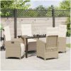 5 Delars Trädgårds Matset med Kuddar Beige Poly Rattan vidaXL Medium – miniatyr 4