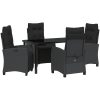 5 Delars Trädgårdsbordset Svart Poly Rattan vidaXL 57 x 66 x 93 cm – miniatyr 2